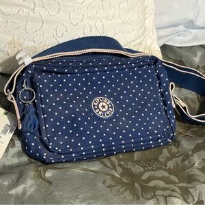 KIPLING | Navy and White Polka Dot Crossbody Bag